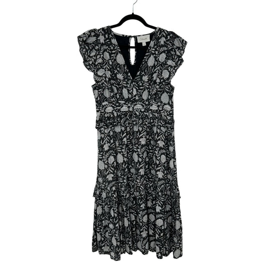 Cleobella Cherie Black White Floral Print Tiered Midi Dress Womens Medium