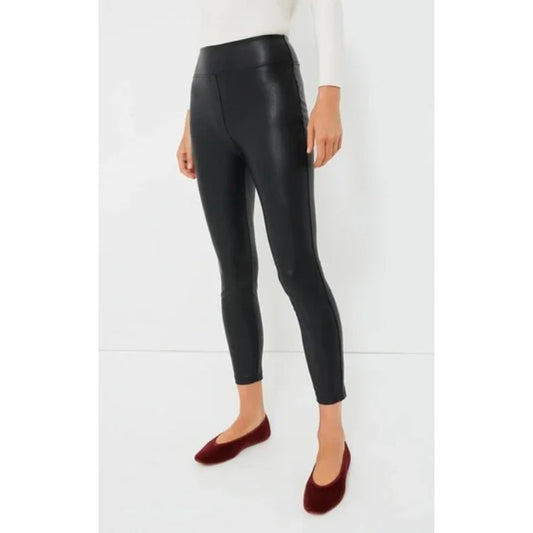 Tuckernuck Black Faux Leather Pull On Leggings Womens Size Large