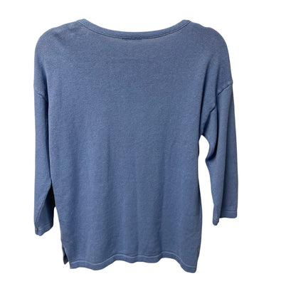 J. McLaughlin Linen Cotton Blend 3/4 Sleeve Sweater Light Blue Womens Size Small