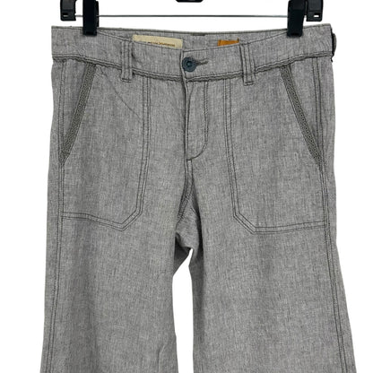 Pilcro and the letterpress Gray Linen Blend Wide Leg Pants Womens Petite 4