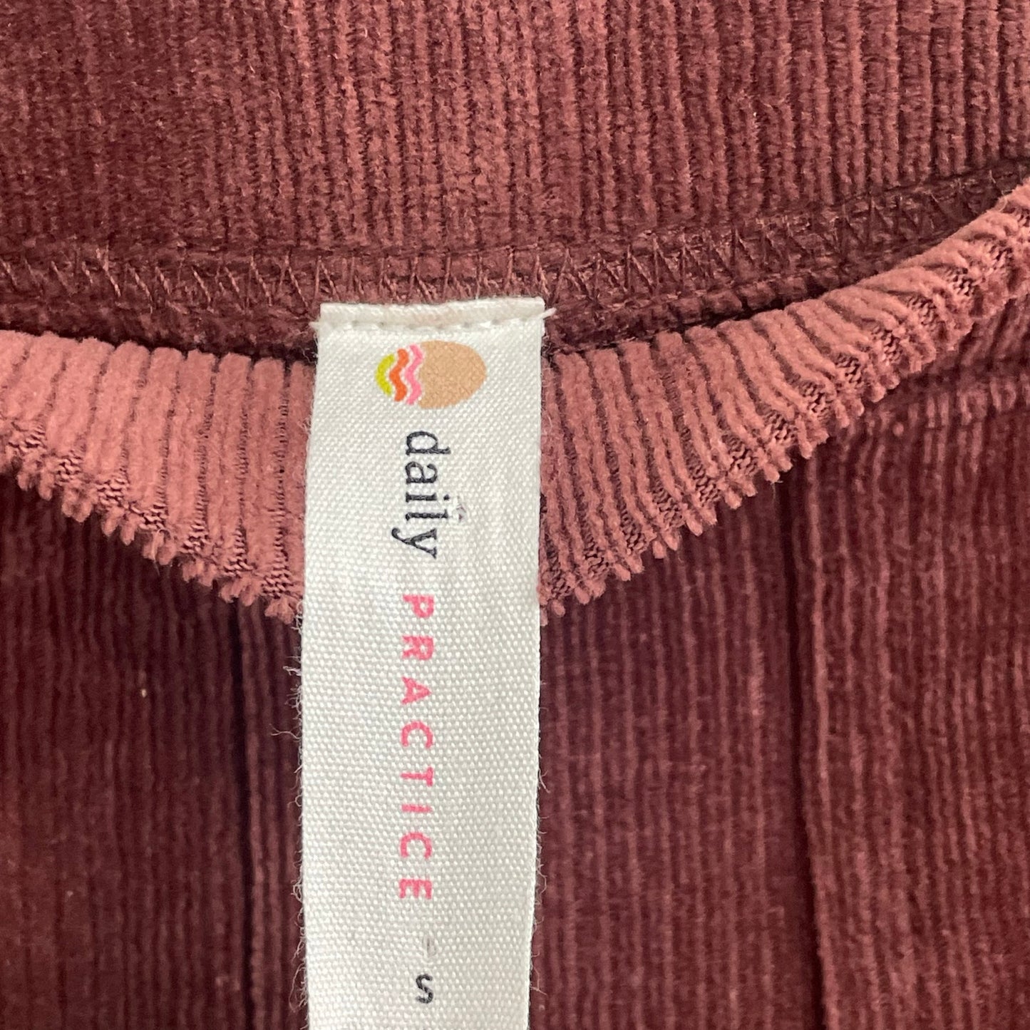 Anthropologie Daily Practice Velour Corduroy Flare Pants Plum Womens Small