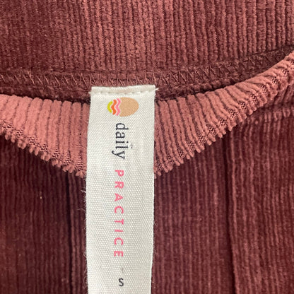 Anthropologie Daily Practice Velour Corduroy Flare Pants Plum Womens Small