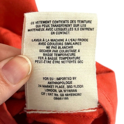 Chino by Anthropologie Coral Orange Button Front Swing Jacket Womens Medium