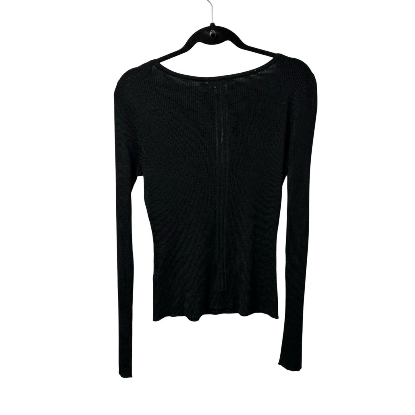 NWT Madewell True Black Merino Wool-Silk Blend Scoopneck Sweater Womens Large
