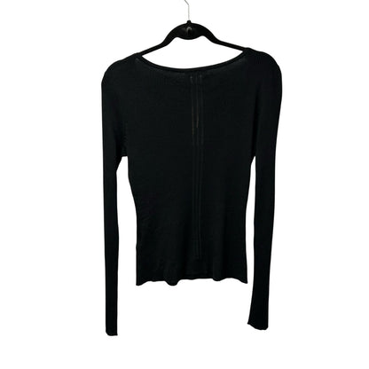 NWT Madewell True Black Merino Wool-Silk Blend Scoopneck Sweater Womens Large