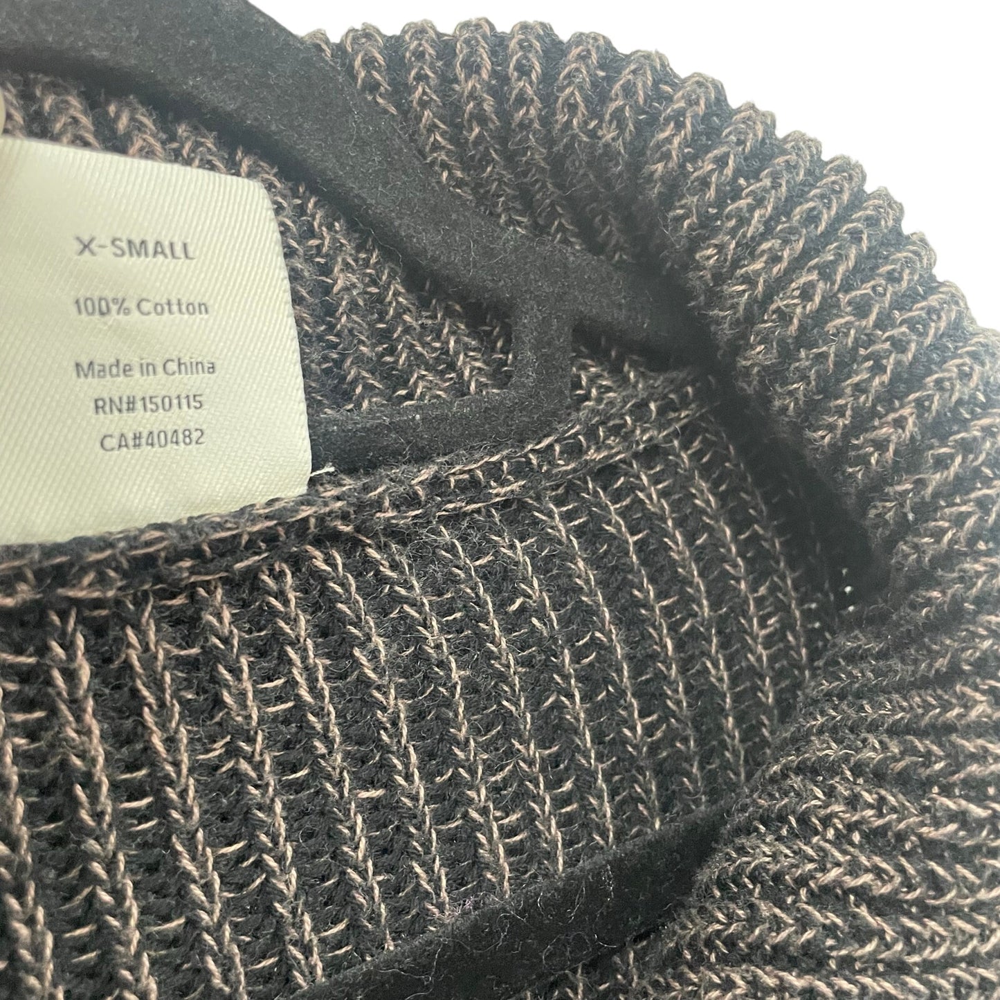 Varley Mentone Knit Half Zip Brown Black Speckle Sweater Womens Size XS