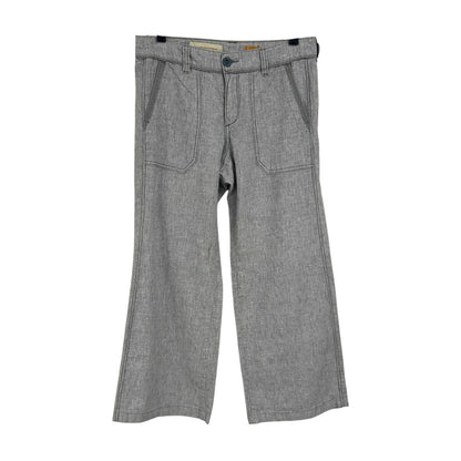 Pilcro and the letterpress Gray Linen Blend Wide Leg Pants Womens Petite 4