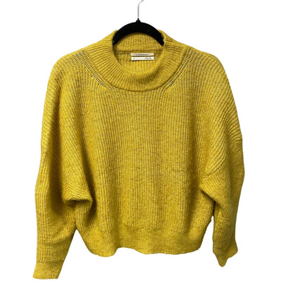 By Anthropologie Pullover Mock Neck Sweater Dark Yellow Acrylic Knit Size Medium