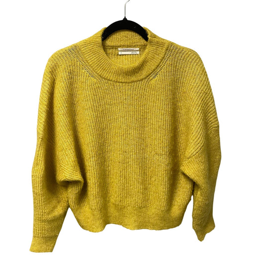 By Anthropologie Pullover Mock Neck Sweater Dark Yellow Acrylic Knit Size Medium