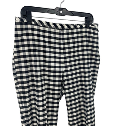 Talbots Black White Gingham Print Side Zip Up Pleated Pants Womens Size 10