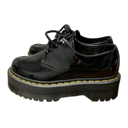 Dr. Martens Black Patent Leather Quad Platform Lace Up Shoes Womens US 5