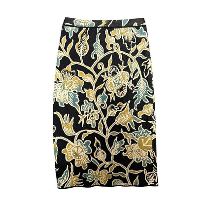 Peruvian Connection Surabaya Floral Pima Cotton Blend Pencil Skirt Womens XS