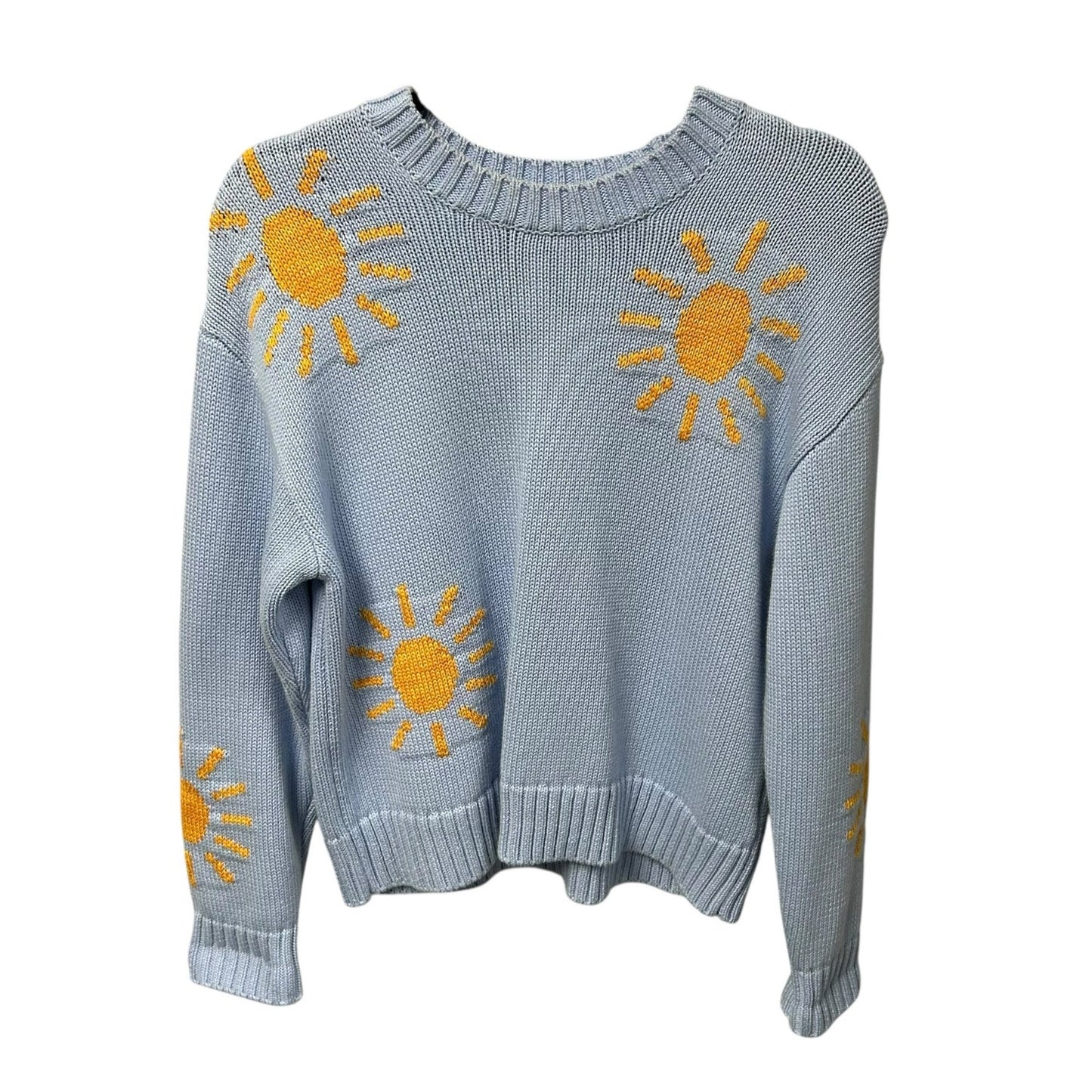 Rails Blue Yellow Sunshine Print Long Sleeve Pullover Zoey Sweater Womens XS