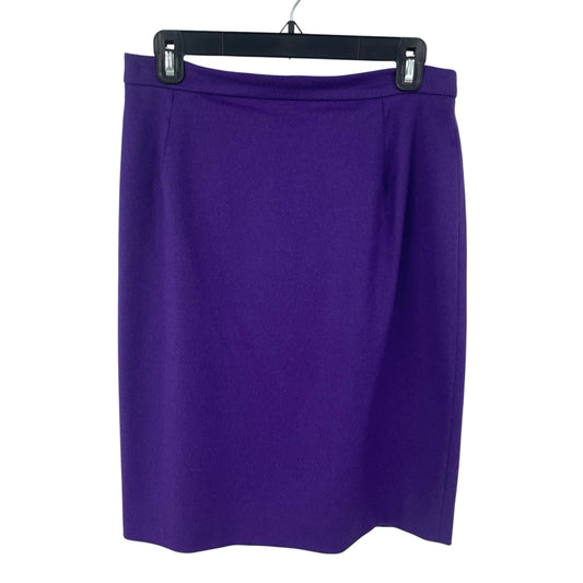 Escada Purple Wool Straight Fit Knee Length Pencil Skirt Womens Size 40 / US 10