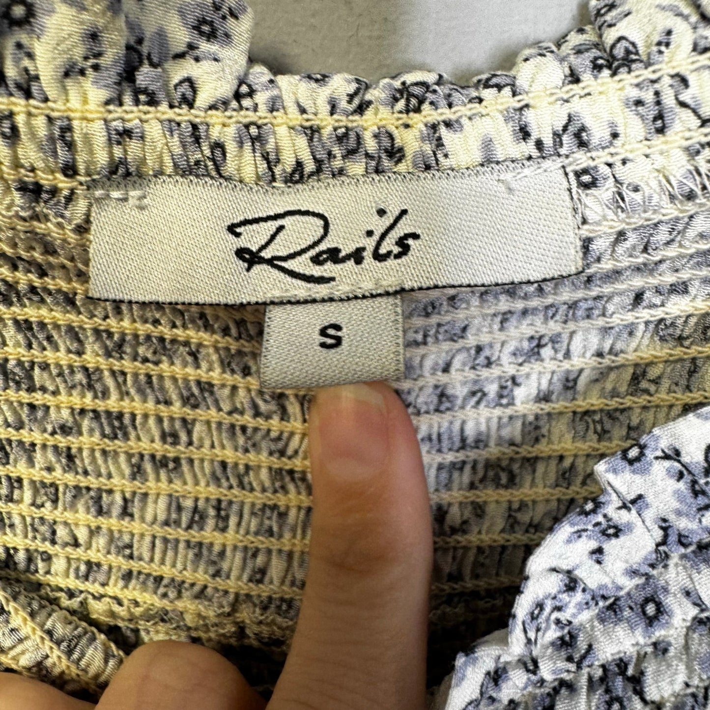 Rails White Blue Garden Print Tiered Pull On Mini Addison Skirt Womens Small