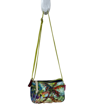 Leoma Lovegrove Multicolor Embellished Palm Tree Beach Scene Crossbody Handbag