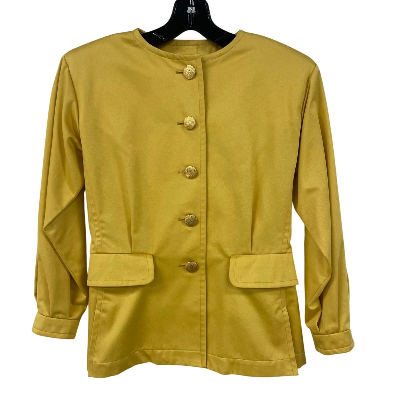 Vintage Yves Saint Laurent Button Front Yellow Cotton Jacket Womens 34 / US XS