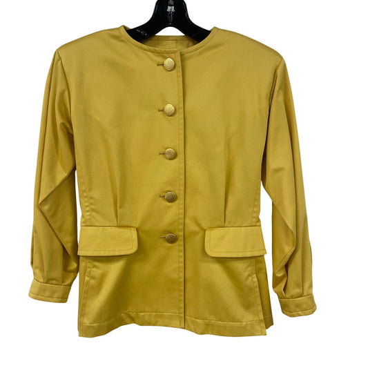 Vintage Yves Saint Laurent Button Front Yellow Cotton Jacket Womens 34 / US XS