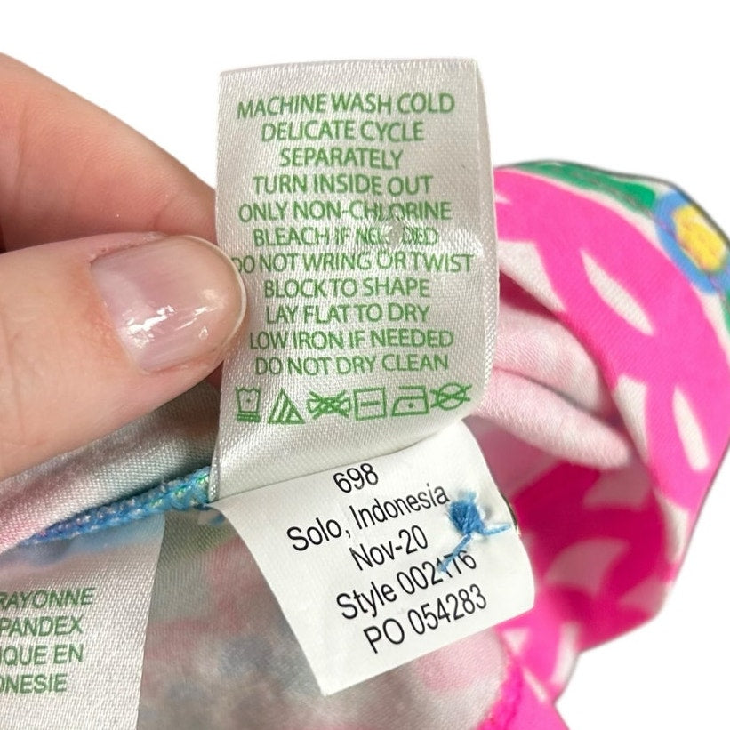 Lilly Pulitzer Zanzibar Blue Multicolor Sophie UPF 50+ Shift Dress Womens XXS