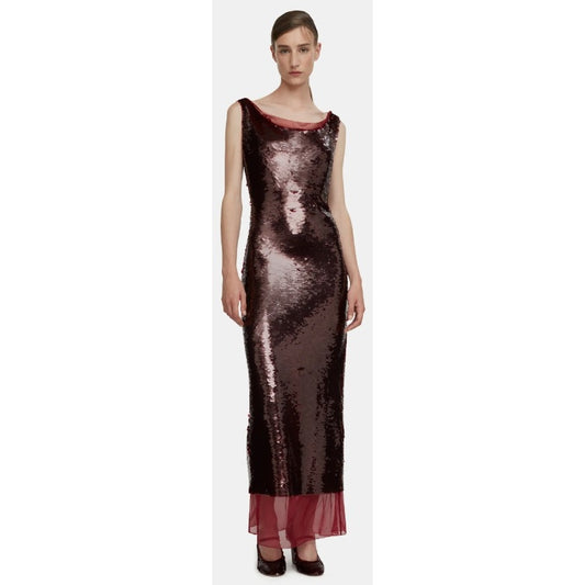 NWT Emilia Wickstead Nehemia Formal Dress in Burgundy Jelly Sequins US Womens 2