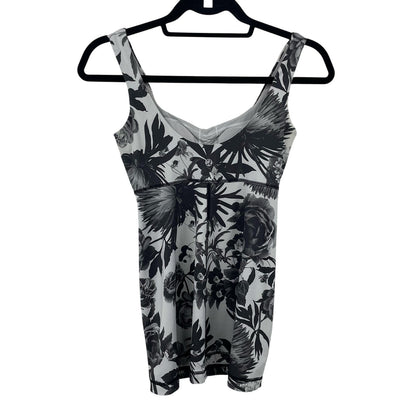 Lululemon Athletica Aria Tank II Brisk Bloom Black White Floral Print Womens 4