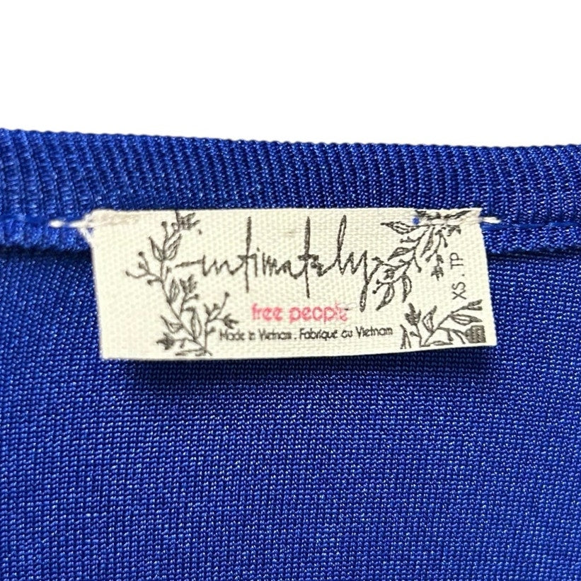 Intimately Free People Blue In Your Arms Long Sleeve Bodysuit Womens Size XS