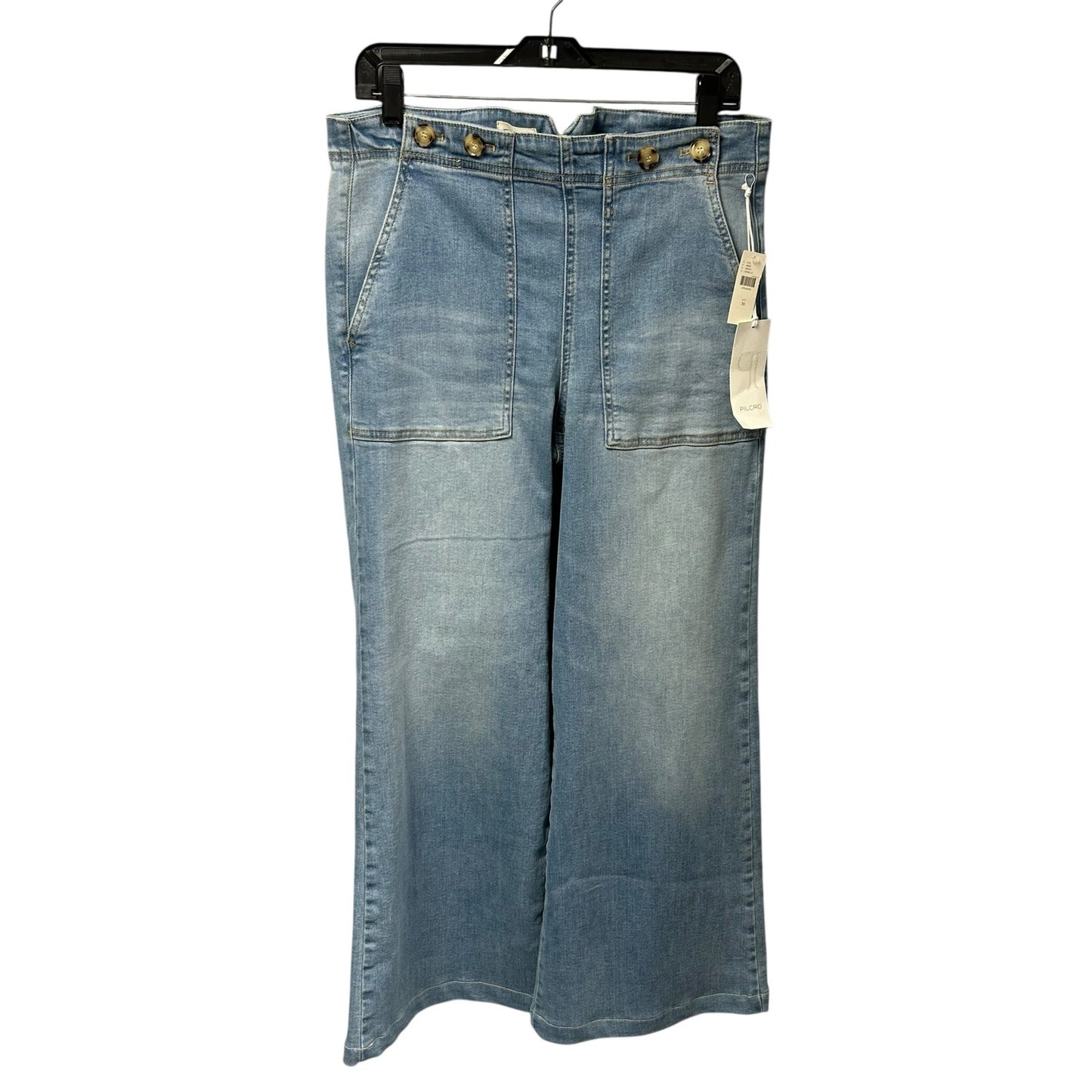 NWT Pilcro The Kit High-Rise Wide-Leg Utility Trouser Denim Jeans Womens Size 30