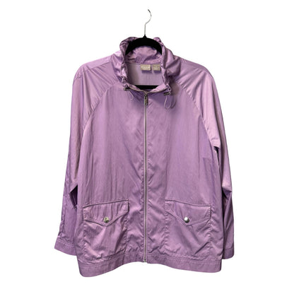 Chico's Zenergy Purple Long Sleeve Collar Detail Anorak Full Zip Jacket Women 16