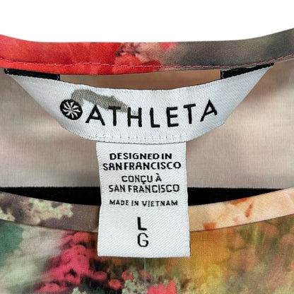 NWT Athleta Bloom Spring Pink Floral Print Refined Zephyr Tank Top Womens Large