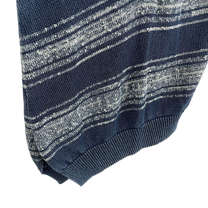 Anthropologie Pilcro Short Sleeve Asymmetrical Polo Sweater Blue Cream Small