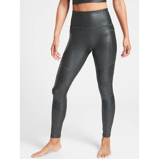 Athleta Inclination Moto Shimmer Tight Pull On Leggings in Powervita Womens XS