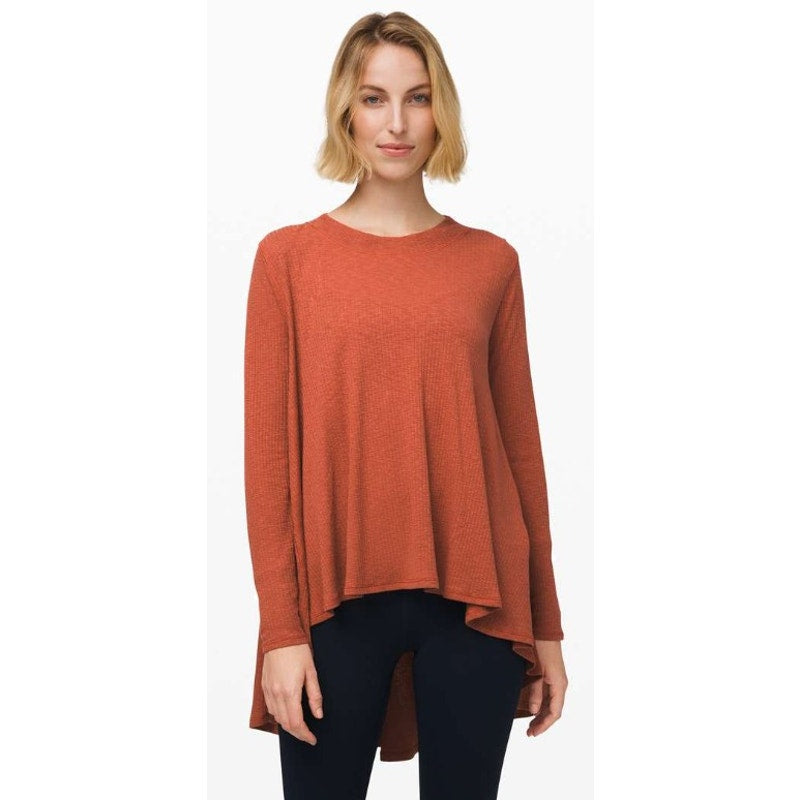 Lululemon Dare to Drape Long Sleeve Tunic Top Rustic Clay Orange Womens Large