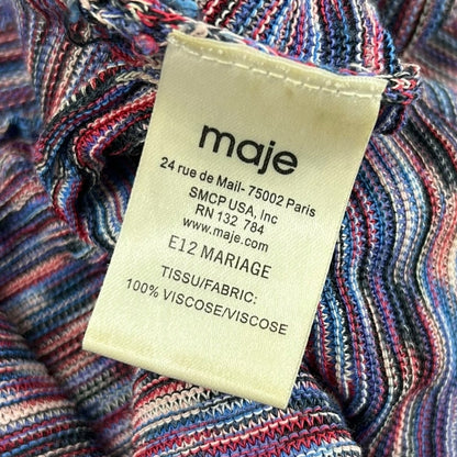 Maje Purple Multi Side Zip Fit & Flare Viscose Mini Skirt Womens 3 /  US Large