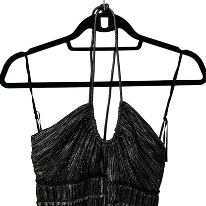 NWT ALC Metallic Sleeveless Halter Scoop Neck Pleated Cecila Maxi Dress Womens 4