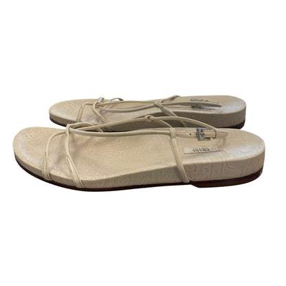 Vintage Prada Cream Leather Strappy Buckle Closure Sandal Womens Size 39 / US 9