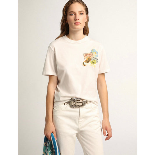 Golden Goose Goldenland Florida Ticket Graphic Short Sleeve Tee Womens Small
