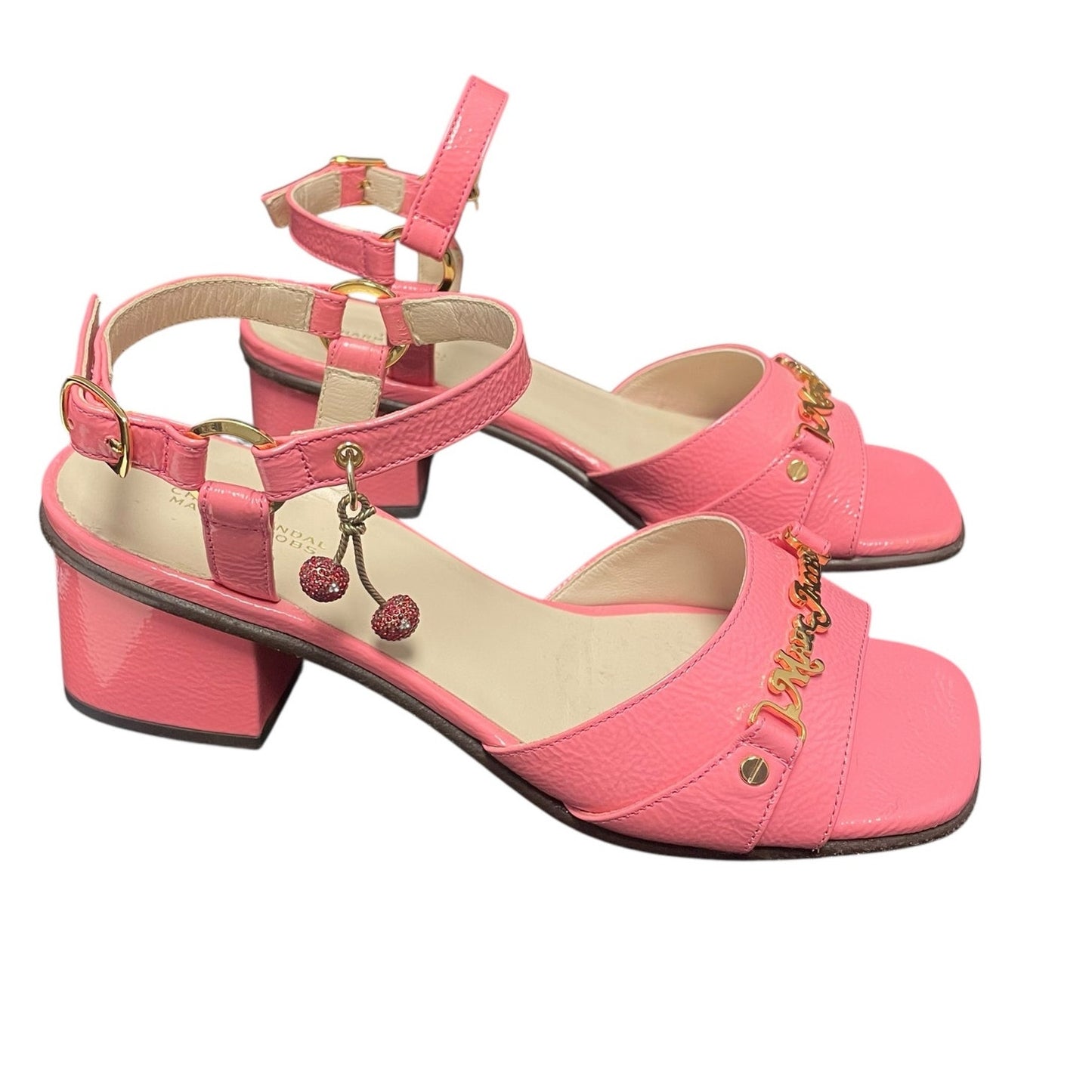 Marc Jacobs The Charm Sandal Pink Patent Leather Womens Size 35 / US 5