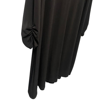 Clara Sun Woo 3/4 Ruched Sleeve Spandex Blend Black Dress Womens Plus Size 1X