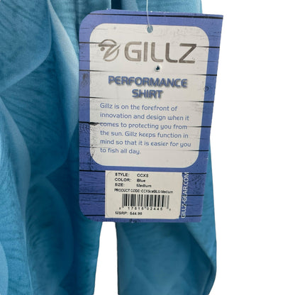 NWT Gillz UPF 50+ Long Sleeve Performance Fishing Shirt Blue Scales Mens Medium