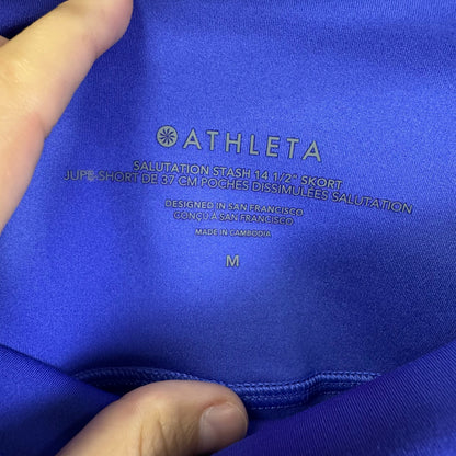 NWT Athleta Blue Pull On Salutation Stash Quick Drying Skort Womens Medium