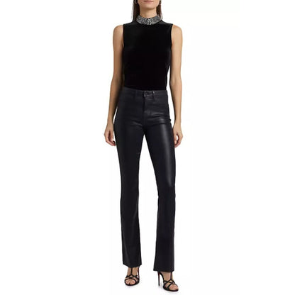 NWT L’Agence Black Madelyn Crystal-Embellished Mock Neck Sleeveless Top Small