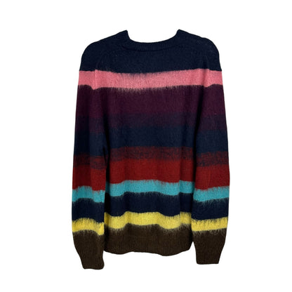 PS Paul Smith Multicolor Ombre Stripe Mohair Crewneck Sweater Mens Large