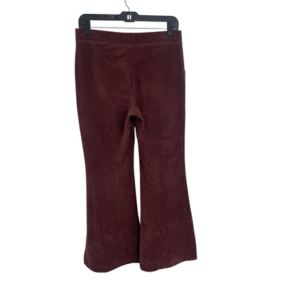 Anthropologie Daily Practice Velour Corduroy Flare Pants Plum Womens Small
