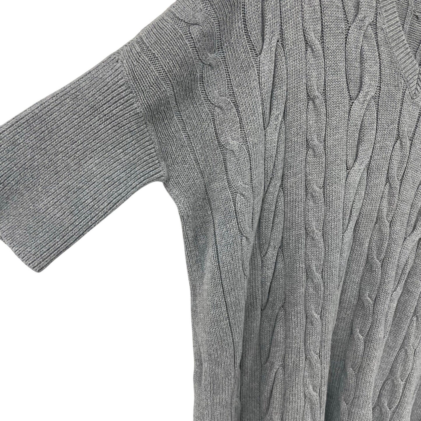 Michael Michael Kors Gray Cable Knit Short Sleeve Pullover Sweater Large / XL