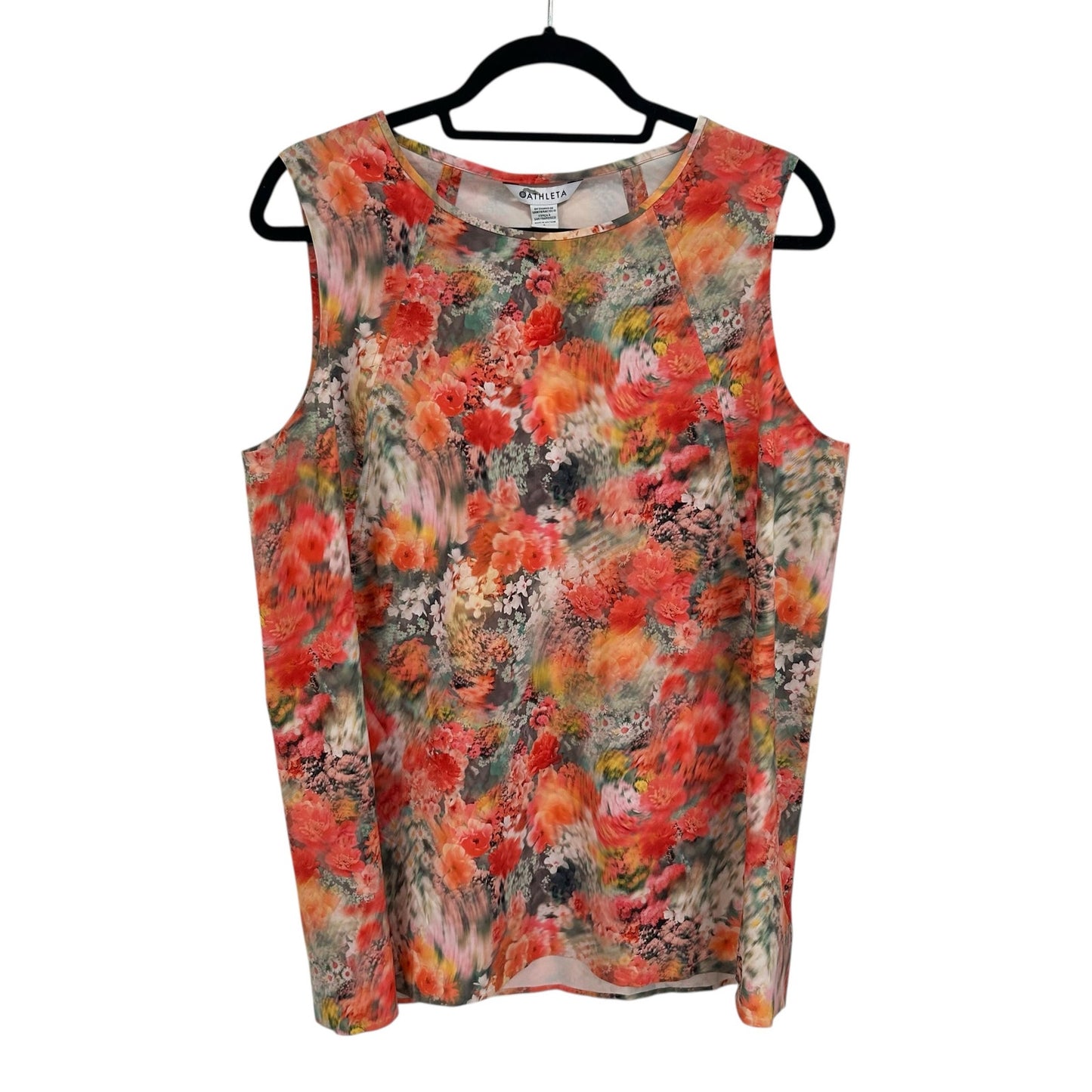 NWT Athleta Bloom Spring Pink Floral Print Refined Zephyr Tank Top Womens Large