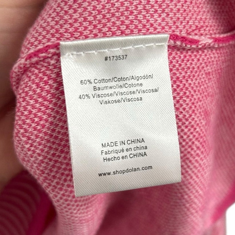 NWT Dolan Sierra Pink Stripe Houndstooth Geo Print Long Sleeve Top Womens XL