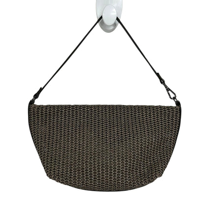 Brunello Cucinelli Brown Interwoven Raffia Effect Single Handle Shoulder Bag