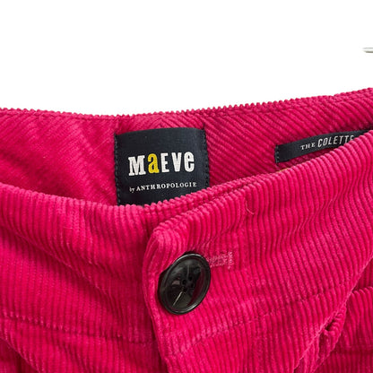 Anthropologie Maeve The Colette Corduroy Cropped Wide Leg Pant Pink Womens 30