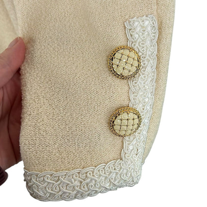 NWT St. John Collection by Marie Gray Cream White Santana Knit Skirt Suit 12