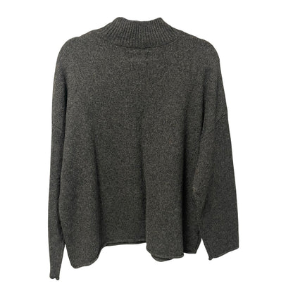 Lou & Grey Dark Gray Multicolor Knit Party Animal Mock Neck Sweater Womens XXL